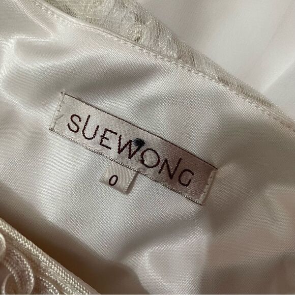 Sue Wong Embellished Lace White Fit & Flair Dress Size 0 - Picture 10 of 11
